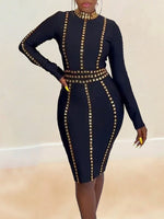 Studded Bodycon Dress--Clearance