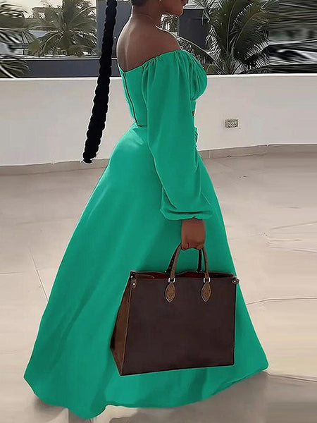 Morchique Off-Shoulder Crop Top & Slit Skirt Set