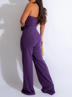 Studded Belted One-Shoulder Jumpsuit