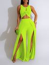 Twisted Tank Top & Slit Pants Set