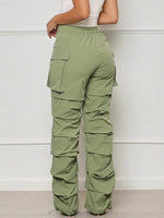 Solid Ruched Cargo Pants