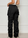 Solid Ruched Cargo Pants