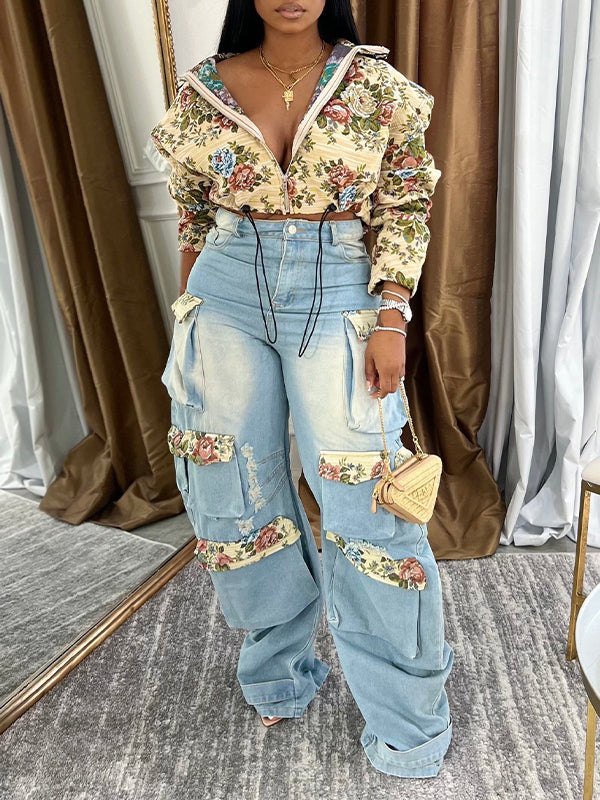 Printed Zip-Front Jacket