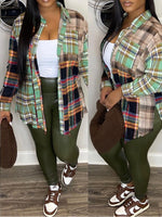 Plaid Combo Shirt Jacket