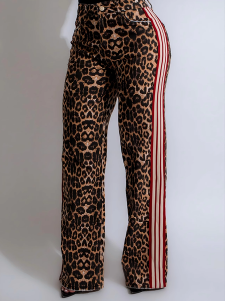 Morchique Side Stripe Leopard Pants