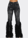 Feather Combo Ripped Jeans