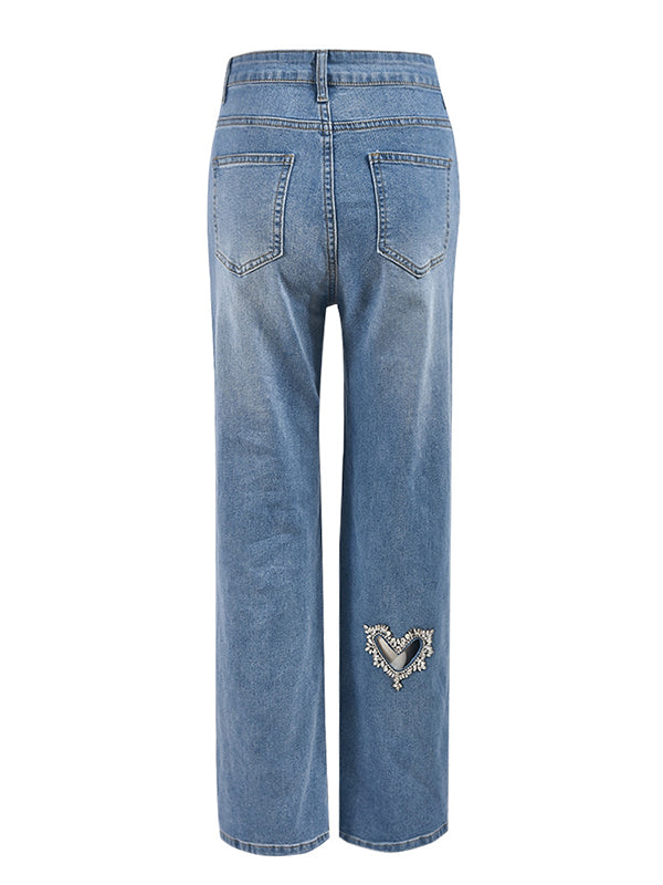 Studded Heart Jeans