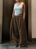 Corduroy Wide-Leg Pants