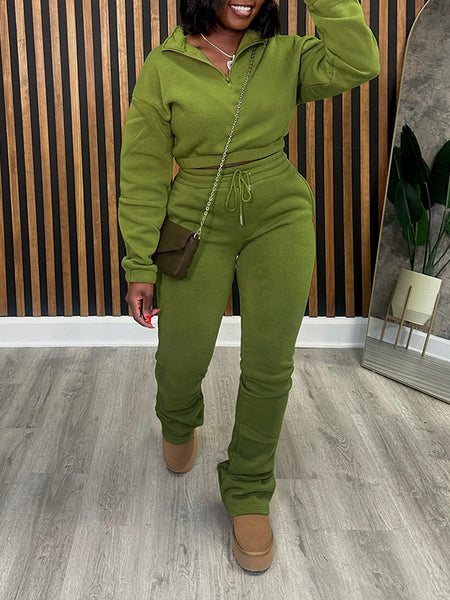 Morchique Zip-Front Sweatshirt & Pants Set