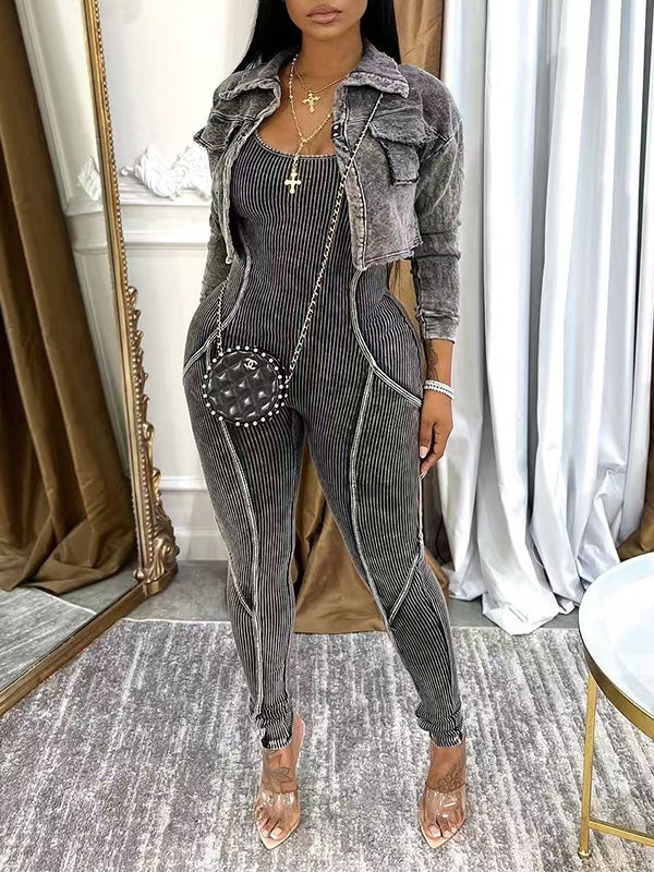 Morchique Printed Jacket & Jumpsuit Set