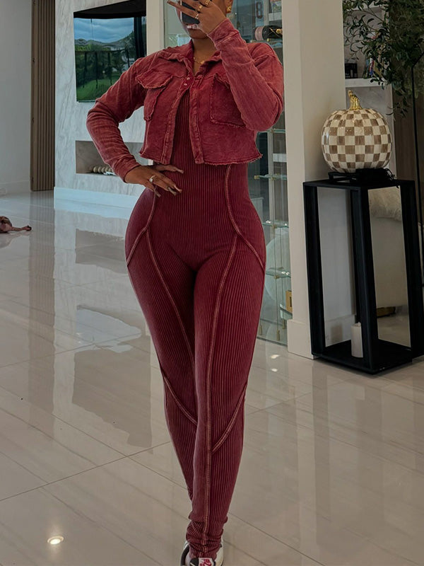Morchique Printed Jacket & Jumpsuit Set