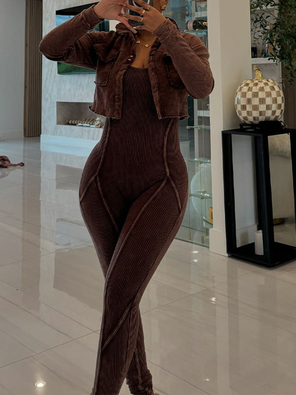 Morchique Printed Jacket & Jumpsuit Set