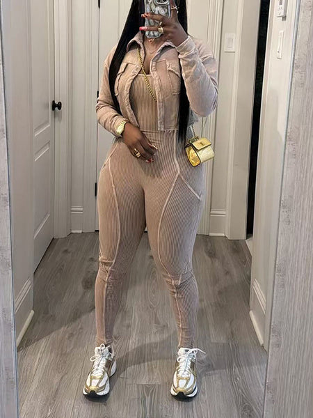 Morchique Printed Jacket & Jumpsuit Set