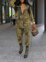 Zip-Front Camo Jumpsuit