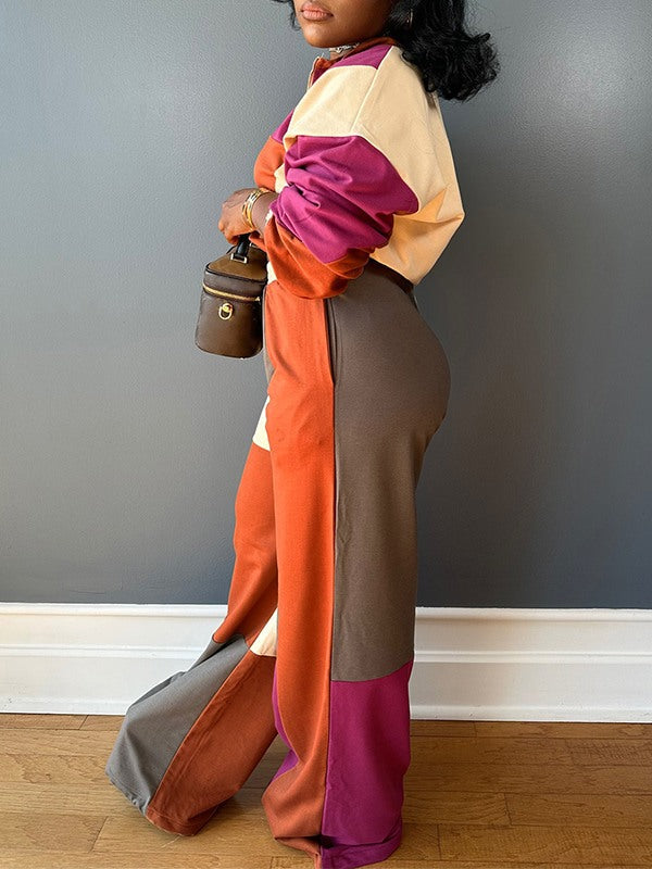 Morchique Colorblock Zip Top & Pants Set