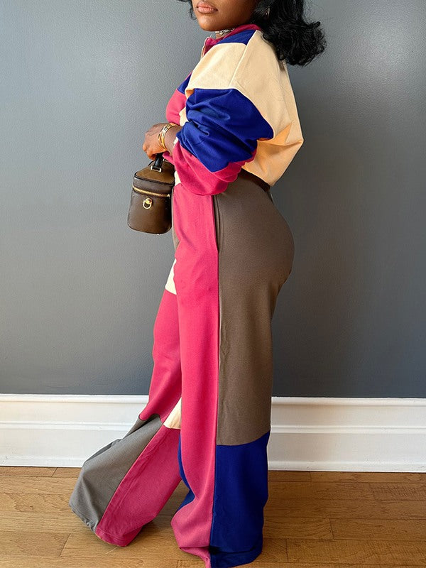 Morchique Colorblock Zip Top & Pants Set