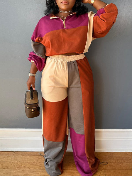 Morchique Colorblock Zip Top & Pants Set