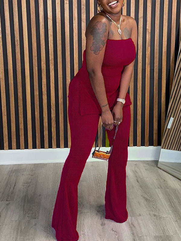 Morchique Side-Slit Tube Top & Pants Set