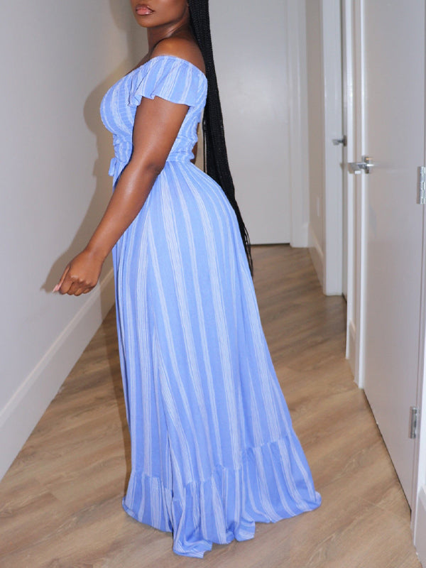 Morchique Stripe Off-Shoulder Dress