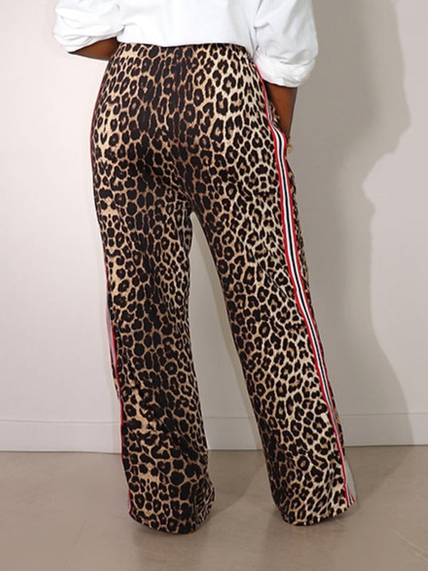 Morchique Side-Stripe Leopard Pants