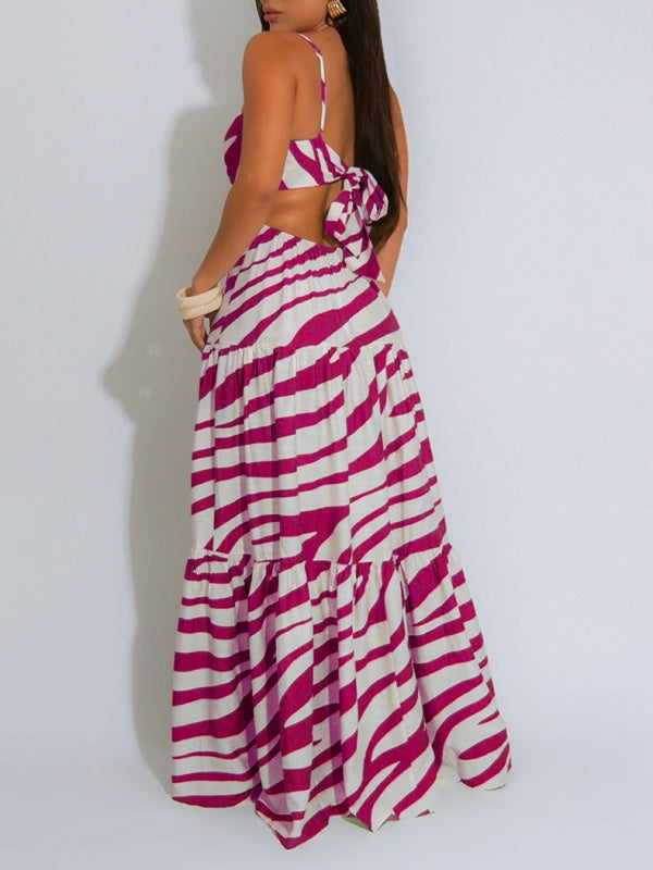 Printed Cami Ruffle Dress