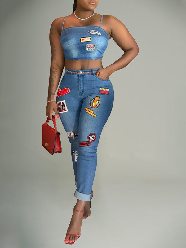 Morchique Denim Cami Top & Pants Set