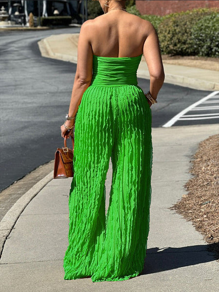 Morchique Ruched Strapless Jumpsuit