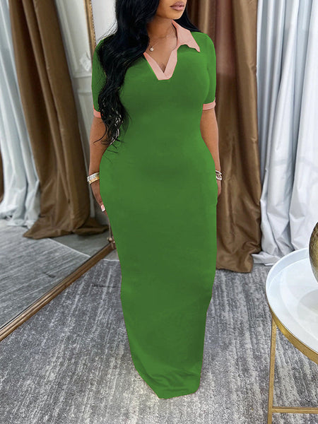 Contrast Polo Dress