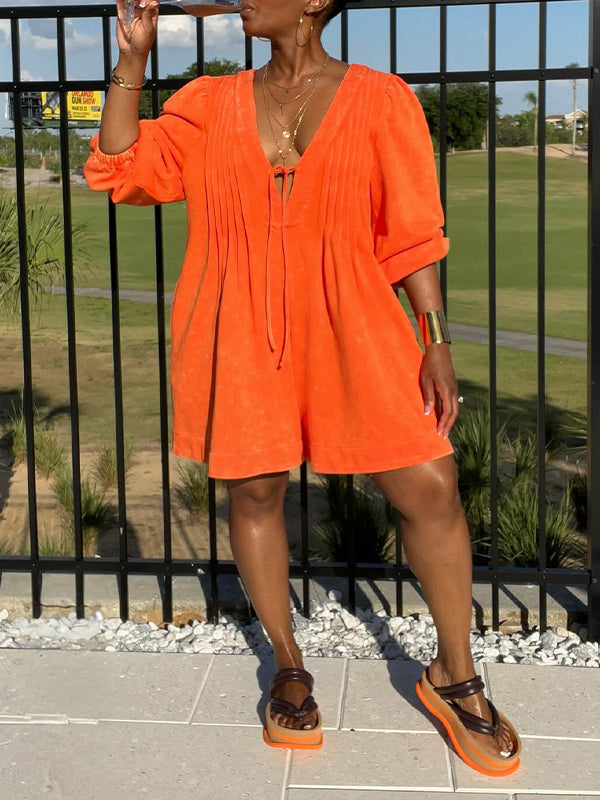 V-Neck Tied Romper