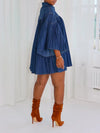 Pleated Denim Shirt Dress