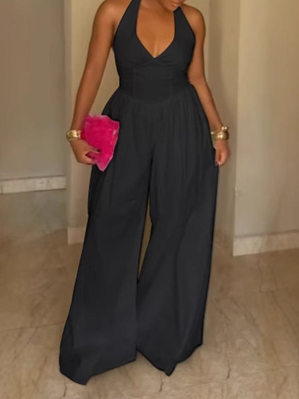 Halter Wide-Leg Jumpsuit