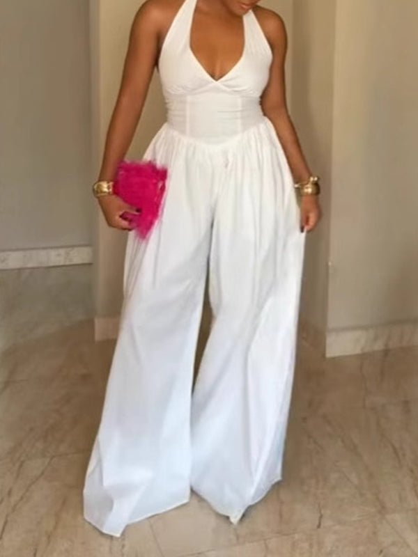 Halter Wide-Leg Jumpsuit