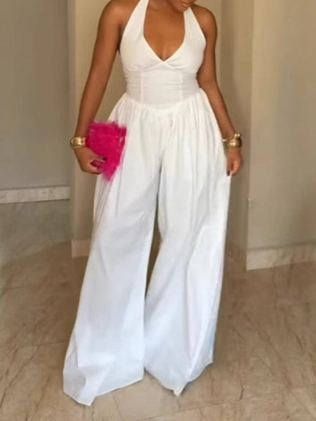 Halter Wide-Leg Jumpsuit