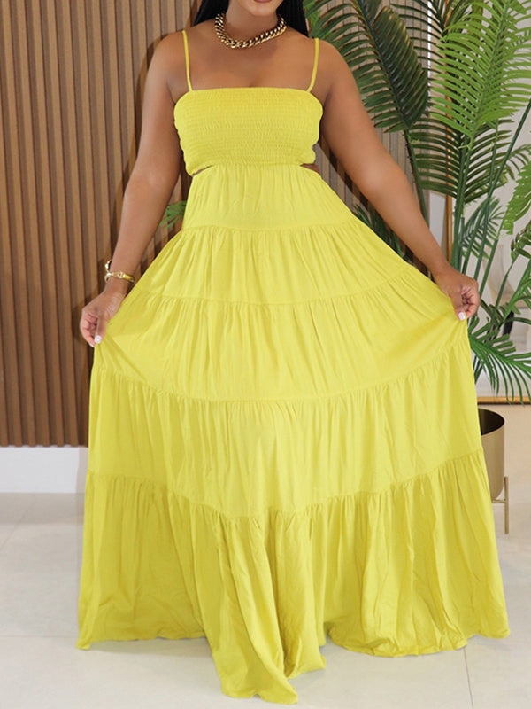 Solid Cami Ruffle Dress