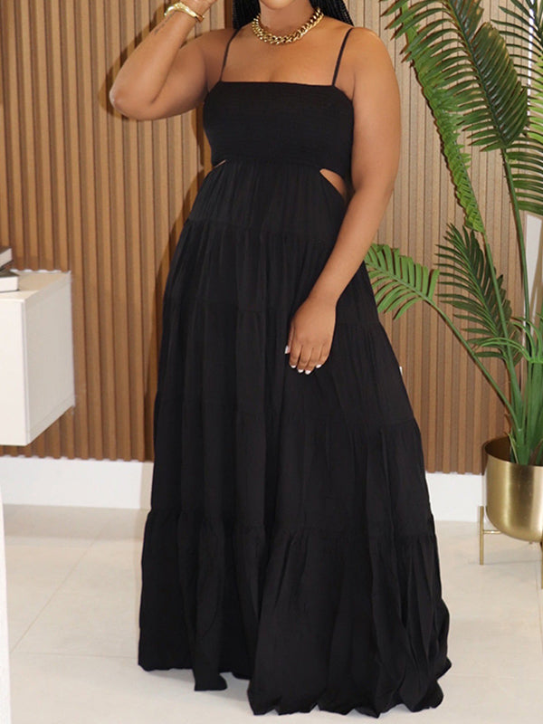 Solid Cami Ruffle Dress