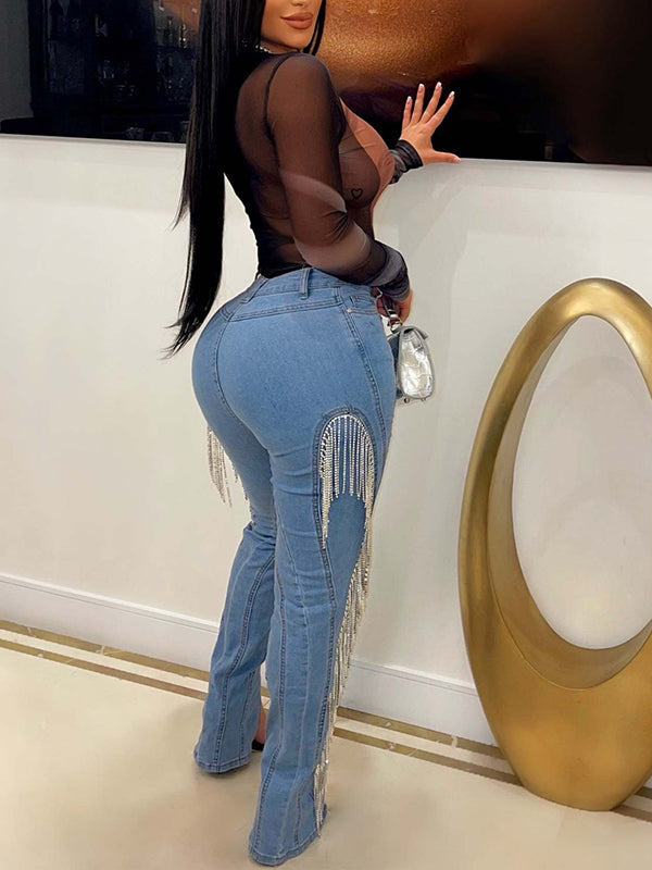 Fringe Combo Jeans