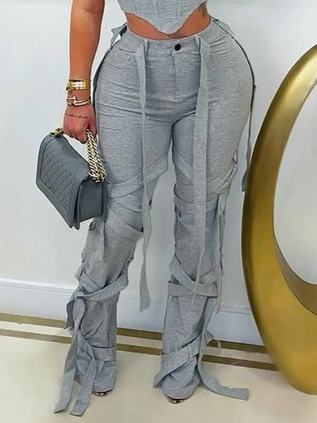 Solid Fringe Pants