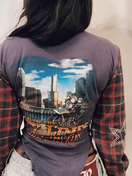 Plaid Combo Top