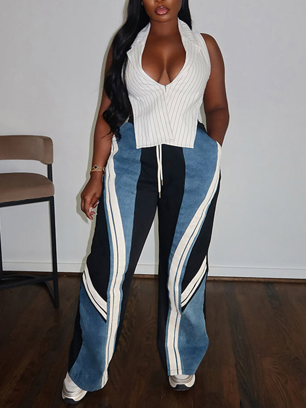 Colorblock Combo Pants