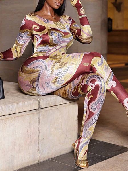 Printed Skinny Jumpsuit