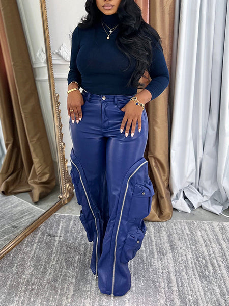 Morchique Faux-Leather Cargo Pants