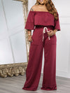 Off-Shoulder Top & Wide-Leg Pants Set