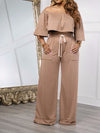 Off-Shoulder Top & Wide-Leg Pants Set