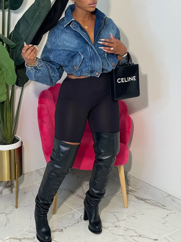 Zip-Front Denim Jacket