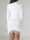 Fringe Combo Blazer Dress