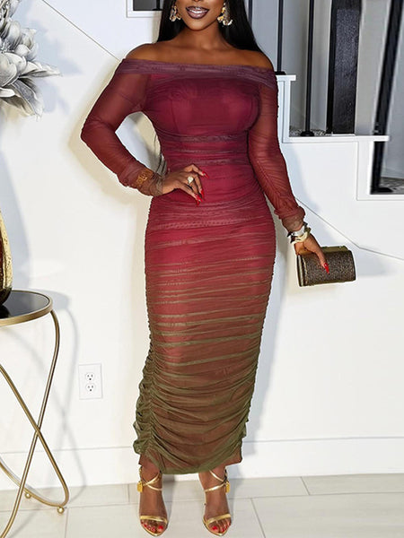 Off-Shoulder Ruched Dress