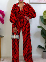 Houndstooth V-Neck Jumpsuit