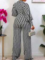 Houndstooth V-Neck Jumpsuit