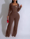 Solid Button Jumpsuit