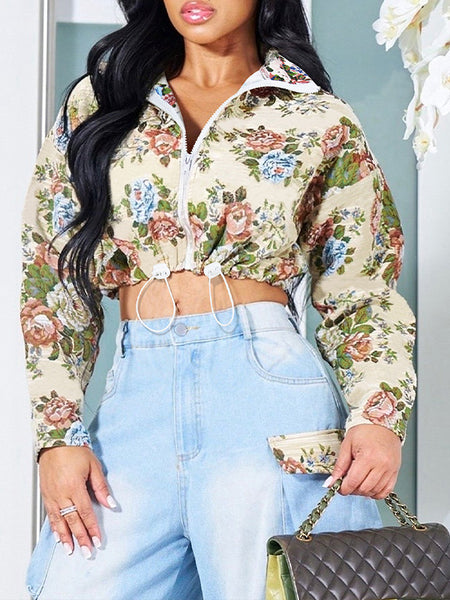 Printed Zip-Front Jacket